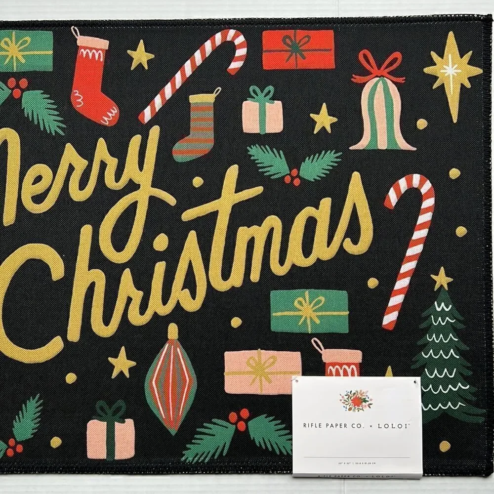 Rifle Paper Co. x L.O.L.O.F “Merry Christmas” Holiday Rug